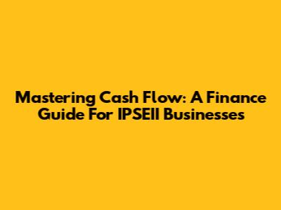 Mastering Cash Flow: A Finance Guide For IPSEII Businesses