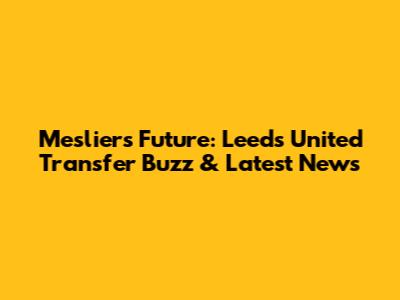 Meslier's Future: Leeds United Transfer Buzz & Latest News