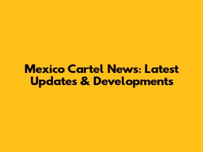 Mexico Cartel News: Latest Updates & Developments