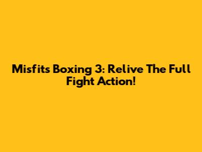 Misfits Boxing 3: Relive The Full Fight Action!