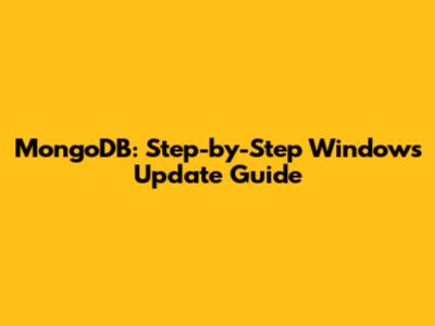 MongoDB: Step-by-Step Windows Update Guide