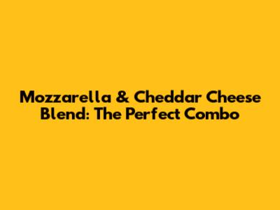 Mozzarella & Cheddar Cheese Blend: The Perfect Combo