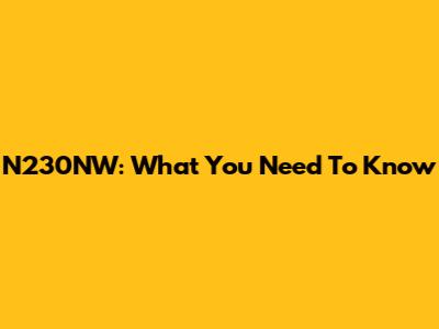 N230NW: What You Need To Know