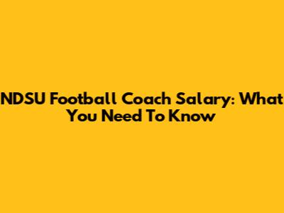 NDSU Football Coach Salary: What You Need To Know