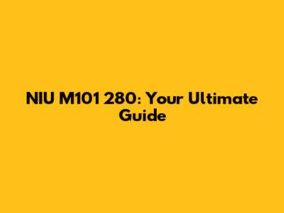 NIU M101 280: Your Ultimate Guide