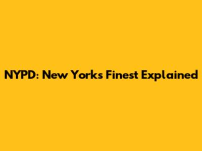 NYPD: New York's Finest Explained