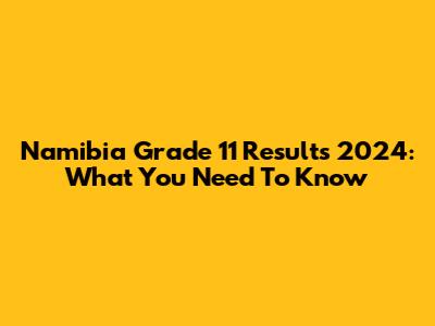 Namibia Grade 11 Results 2024: What You Need To Know