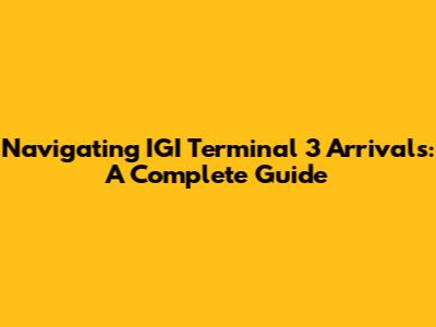 Navigating IGI Terminal 3 Arrivals: A Complete Guide