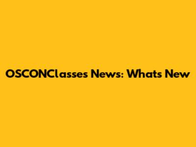 OSCONClasses News: What's New