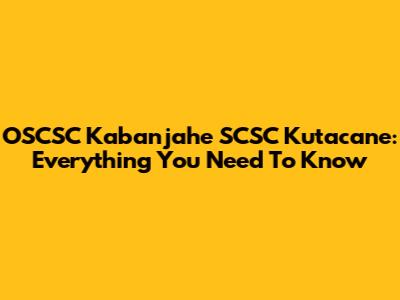 OSCSC Kabanjahe SCSC Kutacane: Everything You Need To Know