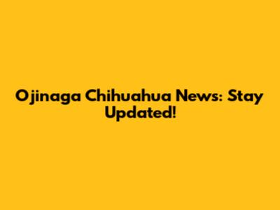Ojinaga Chihuahua News: Stay Updated!