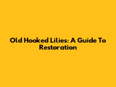 Old Hooked Lilies: A Guide To Restoration
