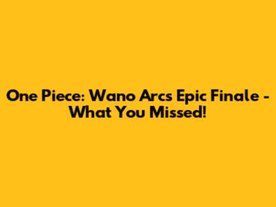 One Piece: Wano Arc's Epic Finale - What You Missed!