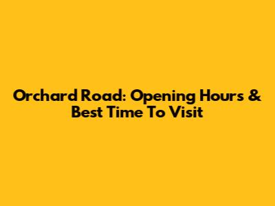 Orchard Road: Opening Hours & Best Time To Visit