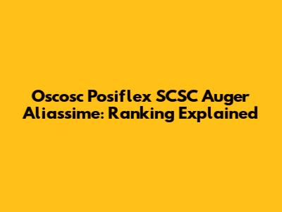 Oscosc Posiflex SCSC Auger Aliassime: Ranking Explained