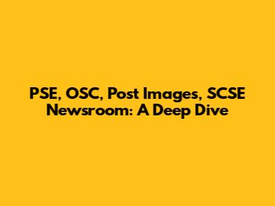 PSE, OSC, Post Images, SCSE Newsroom: A Deep Dive