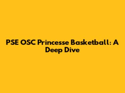 PSE OSC Princesse Basketball: A Deep Dive