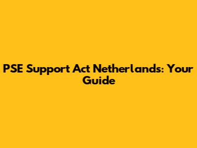 PSE Support Act Netherlands: Your Guide