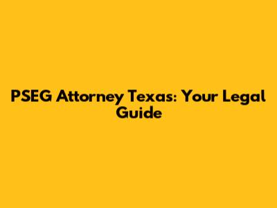 PSEG Attorney Texas: Your Legal Guide