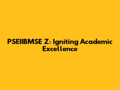 PSEIIBMSE Z: Igniting Academic Excellence