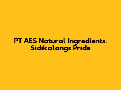 PT AES Natural Ingredients: Sidikalang's Pride