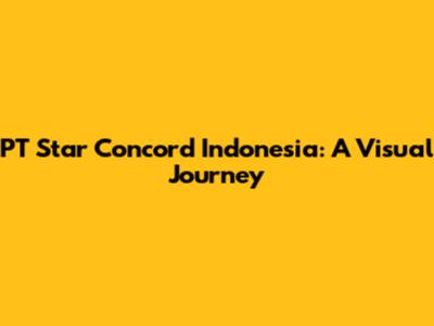PT Star Concord Indonesia: A Visual Journey