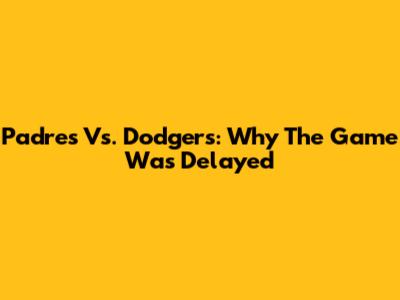 Padres Vs. Dodgers: Why The Game Was Delayed
