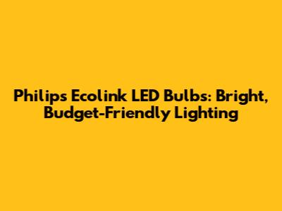 Philips Ecolink LED Bulbs: Bright, Budget-Friendly Lighting