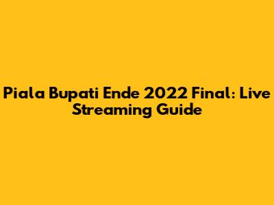Piala Bupati Ende 2022 Final: Live Streaming Guide