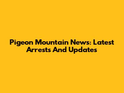 Pigeon Mountain News: Latest Arrests And Updates