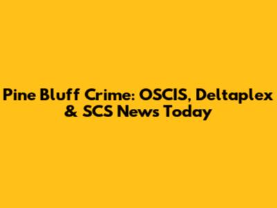 Pine Bluff Crime: OSCIS, Deltaplex & SCS News Today
