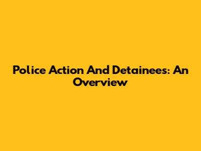 Police Action And Detainees: An Overview
