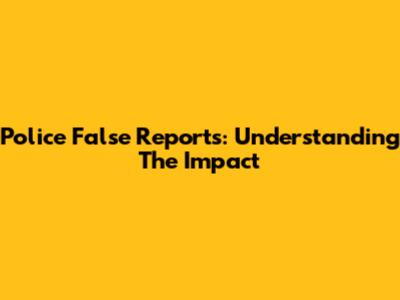 Police False Reports: Understanding The Impact