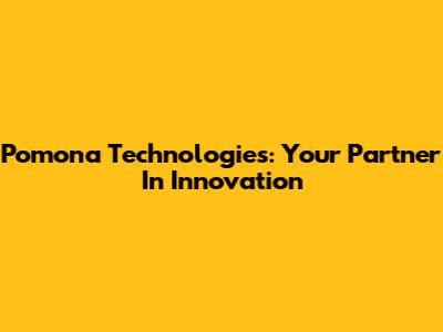 Pomona Technologies: Your Partner In Innovation