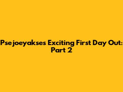 Psejoeyakse's Exciting First Day Out: Part 2