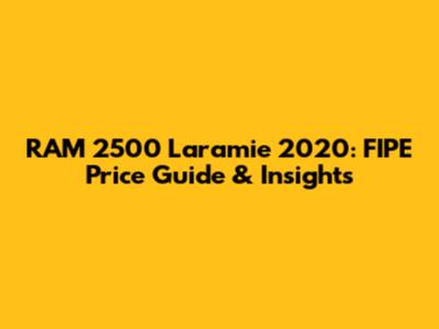 RAM 2500 Laramie 2020: FIPE Price Guide & Insights