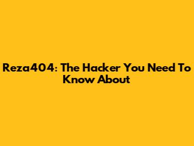 Reza404: The Hacker You Need To Know About