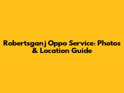 Robertsganj Oppo Service: Photos & Location Guide