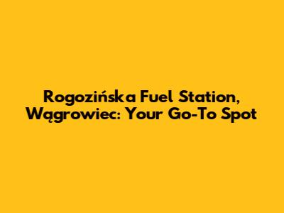 Rogozińska Fuel Station, Wągrowiec: Your Go-To Spot