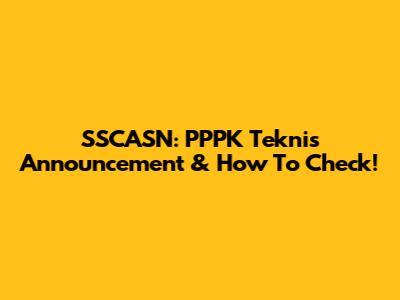SSCASN: PPPK Teknis Announcement & How To Check!