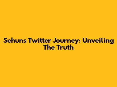 Sehun's Twitter Journey: Unveiling The Truth