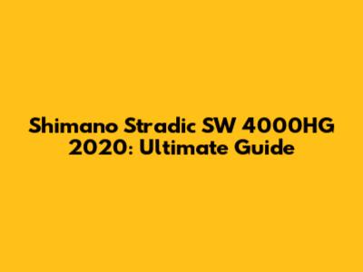 Shimano Stradic SW 4000HG 2020: Ultimate Guide