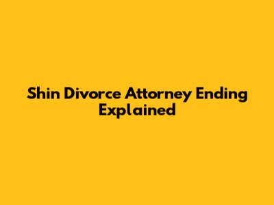 Shin Divorce Attorney Ending Explained