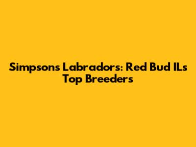 Simpson's Labradors: Red Bud IL's Top Breeders