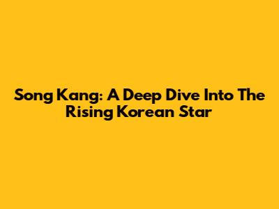Song Kang: A Deep Dive Into The Rising Korean Star