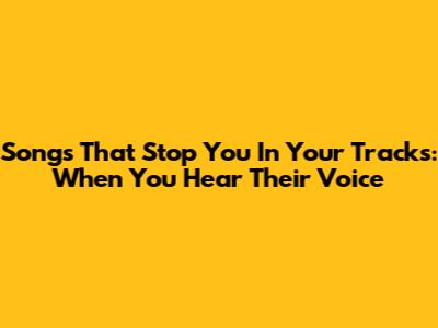 Songs That Stop You In Your Tracks: When You Hear Their Voice