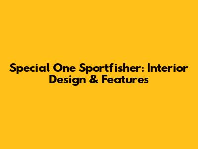 Special One Sportfisher: Interior Design & Features