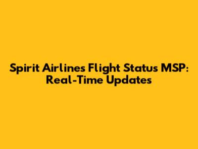 Spirit Airlines Flight Status MSP: Real-Time Updates