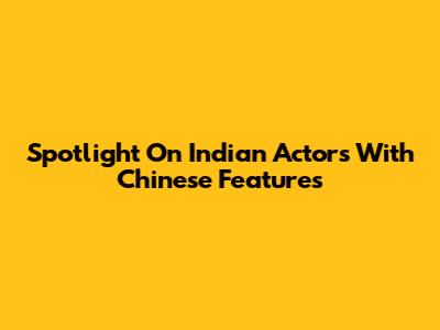 Spotlight On Indian Actors With Chinese Features