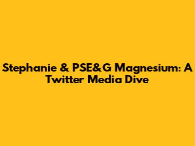Stephanie & PSE&G Magnesium: A Twitter Media Dive